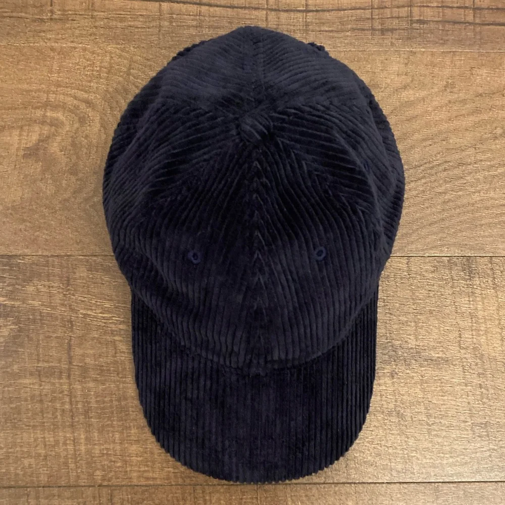J. Crew Oarsman Logo Corduroy Hat Navy Heritage Collection Crest Logo StrapBack